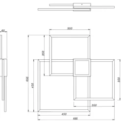 Plafoniere Moderne-Selezionato da Mazzolaluce Plafoniera bianca quadrati led 4000k 38w moderna