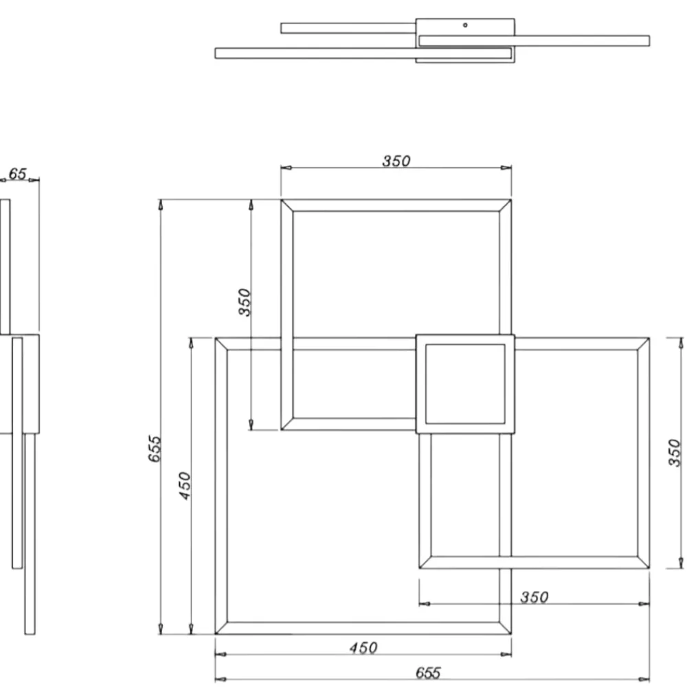 Plafoniere Moderne-Selezionato da Mazzolaluce Plafoniera bianca quadrati led 4000k 38w moderna