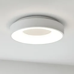 Plafoniere Moderne-Selezionato da Mazzolaluce Plafoniera bianca rotonda cerchio led dimmerabile 3000k