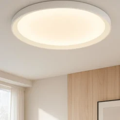 Plafoniere Moderne-Top Light Plafoniera bianca plana rotonda 50cm biemissione luce 44w cct