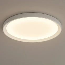 Plafoniere Moderne-Top Light Plafoniera bianca plana rotonda 50cm biemissione luce 44w cct