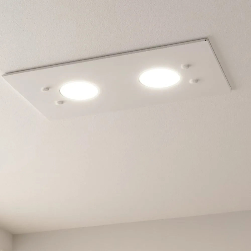 Plafoniere Moderne-Top Light Plafoniera bianco lucido rettangolare path