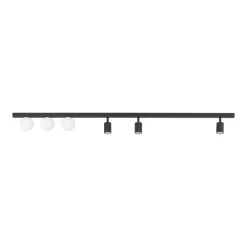 Illuminazione A Binario-Selezionato da Mazzolaluce Plafoniera binario 159cm nero con faretti orientabili sfere vetro fp