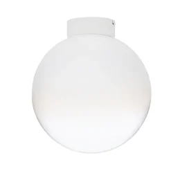 Plafoniere Moderne-Selezionato da Mazzolaluce Plafoniera boccia di vetro bianco sfumato 30 cm moderna led 9w 3000k dimmerabile