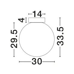 Plafoniere Moderne-Selezionato da Mazzolaluce Plafoniera boccia di vetro bianco sfumato 30 cm moderna led 9w 3000k dimmerabile