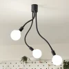 Plafoniere Moderne-Perenz Illuminazione Plafoniera bulbo nera 3 luci orientabili