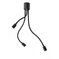 Plafoniere Moderne-Perenz Illuminazione Plafoniera bulbo nera 3 luci orientabili