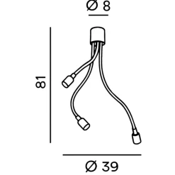 Plafoniere Moderne-Perenz Illuminazione Plafoniera bulbo nera 3 luci orientabili