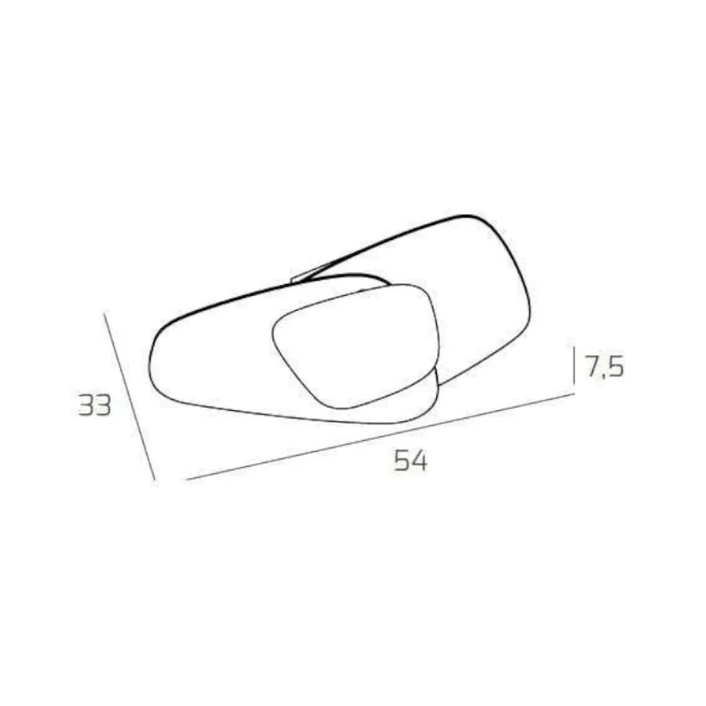 Plafoniere Moderne-Top Light Plafoniera camera da letto 54cm vetri bianchi placca antracite