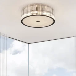 Plafoniere Moderne-Selezionato da Mazzolaluce Plafoniera camera da letto contemporanea vetro trasparente per salotto 47cm