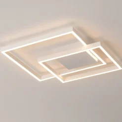 Plafoniere Moderne-Selezionato da Mazzolaluce Plafoniera camera da letto led design bianca dimmerabile 30w 3000k