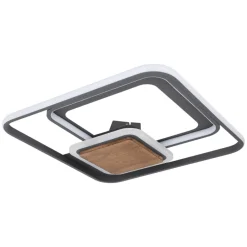 Plafoniere Moderne-Selezionato da Mazzolaluce Plafoniera camera da letto quadrata led 3000k con dettagli in legno