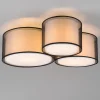 Plafoniere Moderne-Selezionato da Mazzolaluce Plafoniera camera da letto tessuto copertura nera trasparente moderna 3 luci