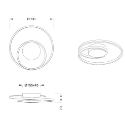 Plafoniere Moderne-Selezionato da Mazzolaluce Plafoniera camera da letto 22w 3000k bianca dimmerabile