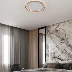 Plafoniere Moderne-Selezionato da Mazzolaluce Plafoniera camera da letto 48w 2700k 4000k champagne marrone rotonda