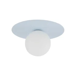 Plafoniere Moderne-Selezionato da Mazzolaluce Plafoniera celeste sfera vetro bianco per cameretta