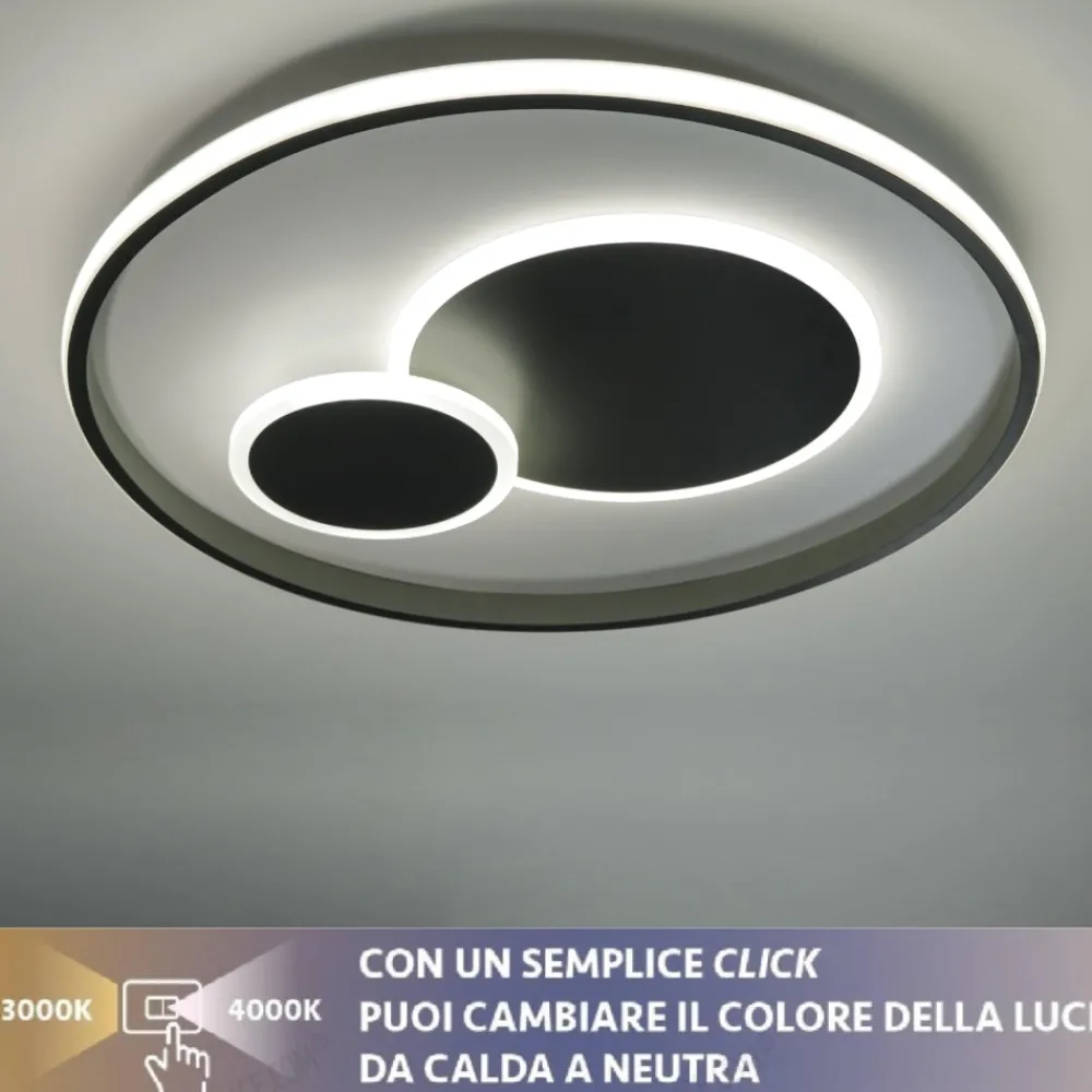 Plafoniere Moderne-Vivida International Plafoniera cerchi 50cm grigio moderno 46w 3000k 4000k vivida elior