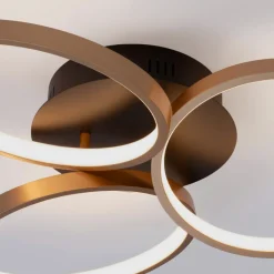 Plafoniere Moderne-Selezionato da Mazzolaluce Plafoniera cerchi design moderna nero oro dimmerabile 28w 3000k