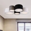 Plafoniere Moderne-Selezionato da Mazzolaluce Plafoniera cerchi di tessuto multicolor moderna per soggiorno