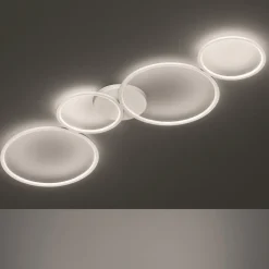 Plafoniere Moderne-Selezionato da Mazzolaluce Plafoniera cerchi led 37w 3000k dimmerabile moderna bianca