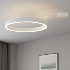 Plafoniere Moderne-Selezionato da Mazzolaluce Plafoniera cerchio bianca 60cm led 46w 3000k dimmerabile