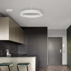 Plafoniere Moderne-Selezionato da Mazzolaluce Plafoniera cerchio bianca 60cm led 46w 3000k dimmerabile