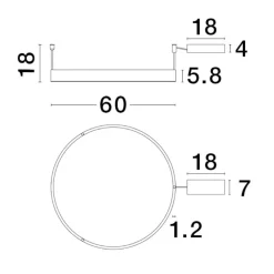 Plafoniere Moderne-Selezionato da Mazzolaluce Plafoniera cerchio bianca 60cm led 46w 3000k dimmerabile