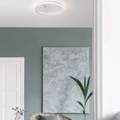 Plafoniere Moderne-Selezionato da Mazzolaluce Plafoniera cerchio bianco led design moderna per cucina