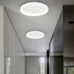 Plafoniere Moderne-Selezionato da Mazzolaluce Plafoniera cerchio bianco moderna led dimmerabile per soggiorno