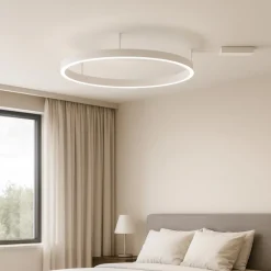 Plafoniere Moderne-Selezionato da Mazzolaluce Plafoniera cerchio 100cm bianco led 60w 3000k dimmerabile