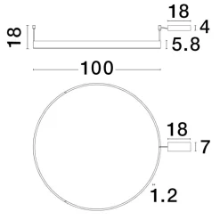 Plafoniere Moderne-Selezionato da Mazzolaluce Plafoniera cerchio 100cm bianco led 60w 3000k dimmerabile