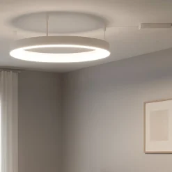 Plafoniere Moderne-Selezionato da Mazzolaluce Plafoniera cerchio 80cm led 50w 3000k bianca dimmerabile