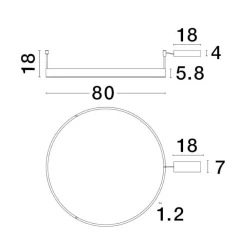 Plafoniere Moderne-Selezionato da Mazzolaluce Plafoniera cerchio 80cm led 50w 3000k bianca dimmerabile