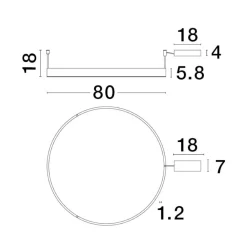 Plafoniere Moderne-Selezionato da Mazzolaluce Plafoniera cerchio 80cm nera led 50w 3000k dimmerabile