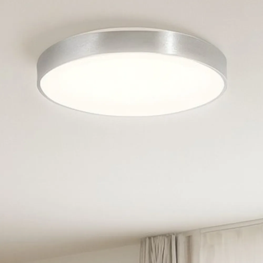 Plafoniere Moderne-Selezionato da Mazzolaluce Plafoniera cerchio grigio 60cm rotonda led 3000k dimmerabile moderna