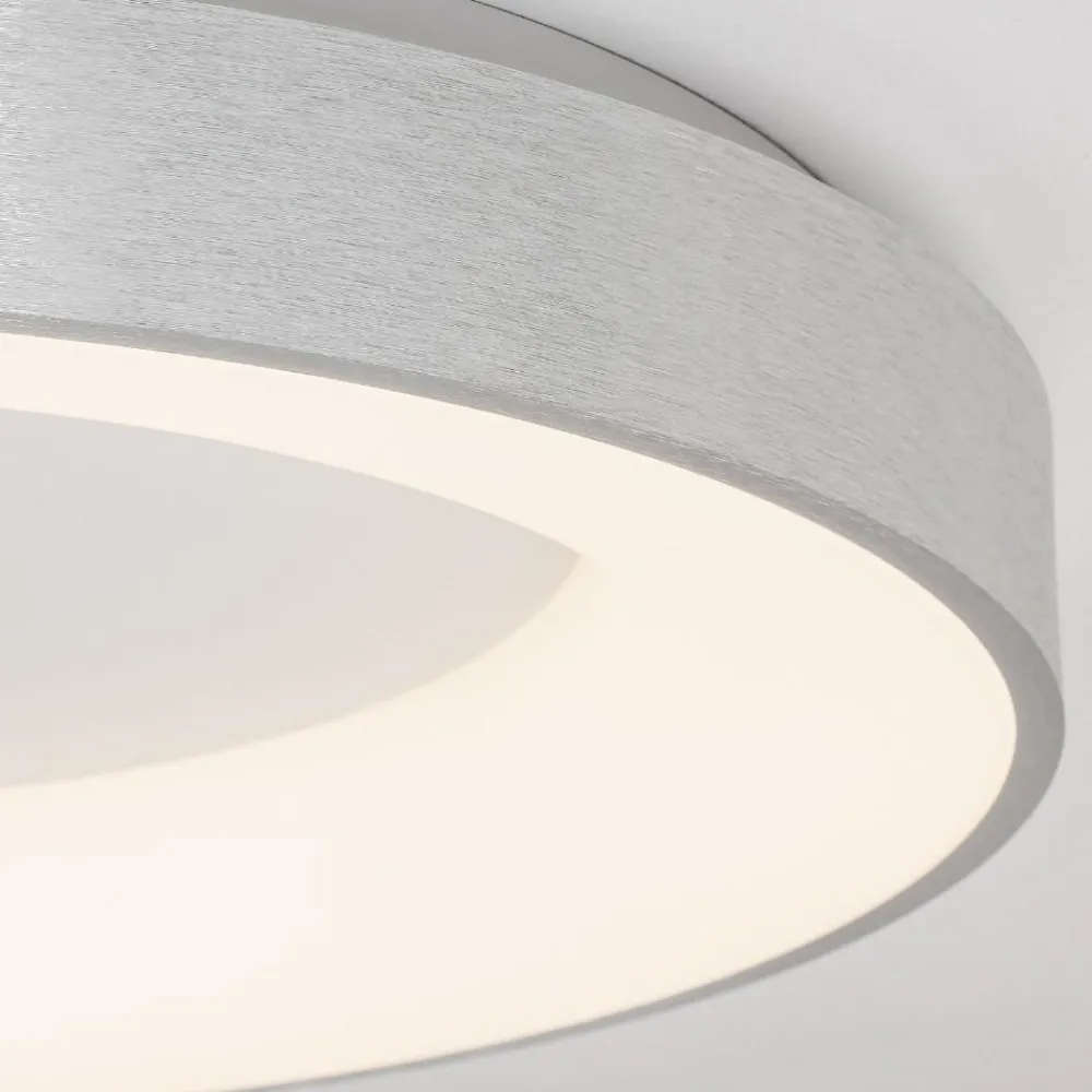 Plafoniere Moderne-Selezionato da Mazzolaluce Plafoniera cerchio grigio 60cm rotonda led 3000k dimmerabile moderna