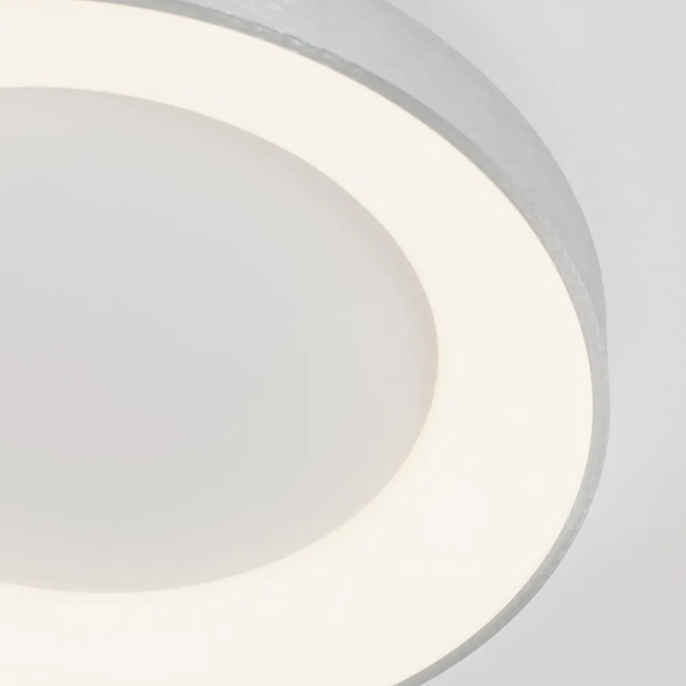 Plafoniere Moderne-Selezionato da Mazzolaluce Plafoniera cerchio grigio 60cm rotonda led 3000k dimmerabile moderna