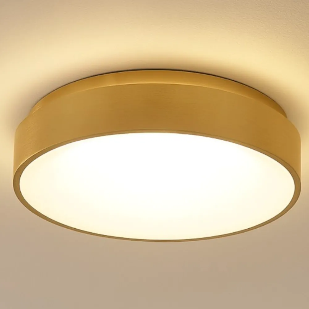 Plafoniere Moderne-Selezionato da Mazzolaluce Plafoniera cerchio led oro 38cm dimmerabile 3000k moderna rotonda