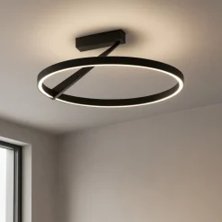 Plafoniere Moderne-Selezionato da Mazzolaluce Plafoniera cerchio nera led 35w 2700k 3000k 4000k moderna biemissione