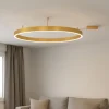 Plafoniere Moderne-Selezionato da Mazzolaluce Plafoniera cerchio oro 80cm led 50w 3000k dimmerabile