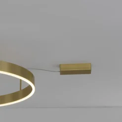Plafoniere Moderne-Selezionato da Mazzolaluce Plafoniera cerchio oro 80cm led 50w 3000k dimmerabile