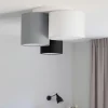 Plafoniere Moderne-Selezionato da Mazzolaluce Plafoniera cilindri di tessuto moderna per camera da letto