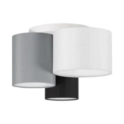 Plafoniere Moderne-Selezionato da Mazzolaluce Plafoniera cilindri di tessuto moderna per camera da letto