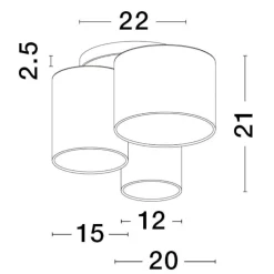 Plafoniere Moderne-Selezionato da Mazzolaluce Plafoniera cilindri di tessuto moderna per camera da letto