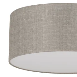 Plafoniere Moderne-Selezionato da Mazzolaluce Plafoniera cilindro 45 cm di tessuto lino per camera da letto