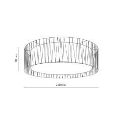 Plafoniere Moderne-Selezionato da Mazzolaluce Plafoniera cilindro 50 cm di tessuto sabbia nero moderna per camera da letto