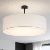 Plafoniere Moderne-Selezionato da Mazzolaluce Plafoniera cilindro di tessuto bianco 60 cm per soggiorno moderno