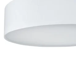 Plafoniere Moderne-Selezionato da Mazzolaluce Plafoniera cilindro di tessuto bianco 60 cm per soggiorno moderno