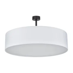 Plafoniere Moderne-Selezionato da Mazzolaluce Plafoniera cilindro di tessuto bianco 60 cm per soggiorno moderno