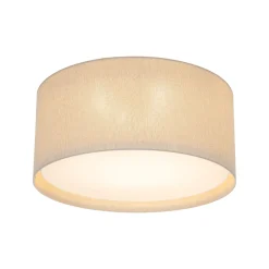 Plafoniere Moderne-Selezionato da Mazzolaluce Plafoniera cilindro di tessuto lino beige per soggiorno